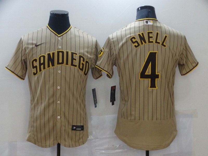 Men's San Diego Padres Wil Myers #4 Khaki Stitched Jersey